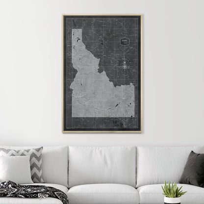 Push Pin Idaho Map (Pin Board) - Modern Slate CM Pin Board