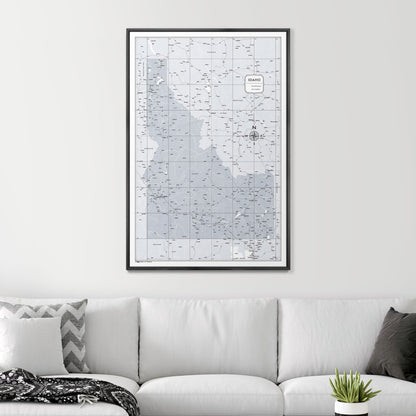 Push Pin Idaho Map (Pin Board) - Light Gray Color Splash CM Pin Board