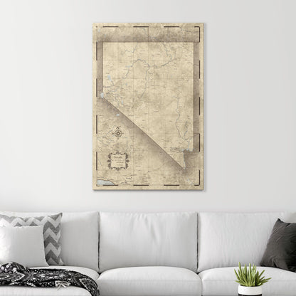 Push Pin Nevada Map (Pin Board) - Rustic Vintage CM Pin Board