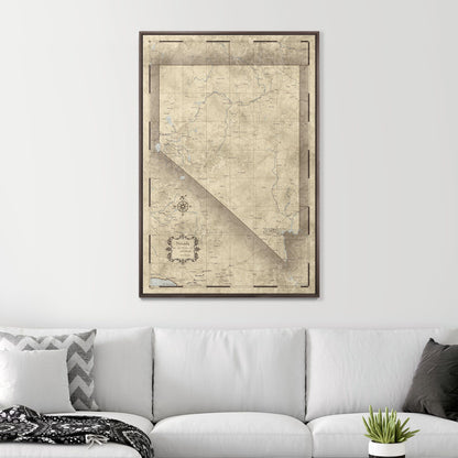 Push Pin Nevada Map (Pin Board) - Rustic Vintage CM Pin Board