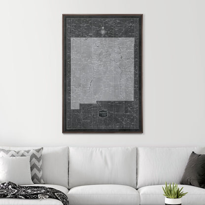 Push Pin New Mexico Map (Pin Board) - Modern Slate CM Pin Board