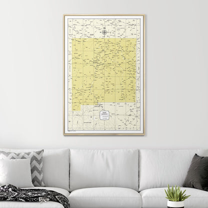 Push Pin New Mexico Map (Pin Board) - Yellow Color Splash CM Pin Board