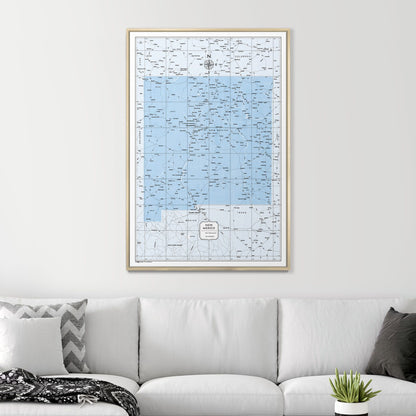 Push Pin New Mexico Map (Pin Board) - Light Blue Color Splash CM Pin Board