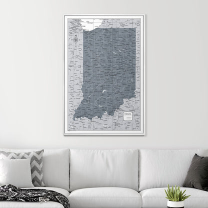 Push Pin Indiana Map (Pin Board) - Dark Gray Color Splash CM Pin Board