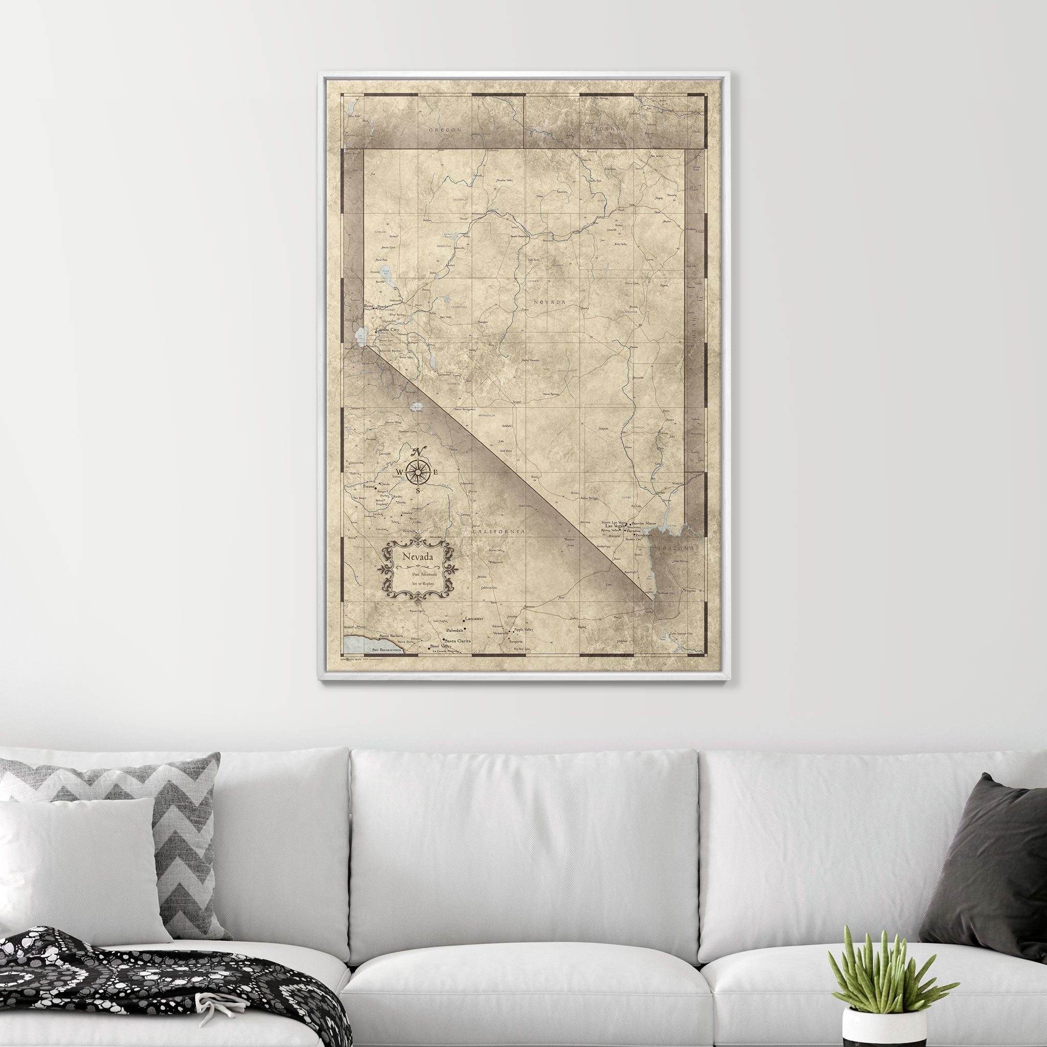 Push Pin Nevada Map (Pin Board) - Rustic Vintage CM Pin Board