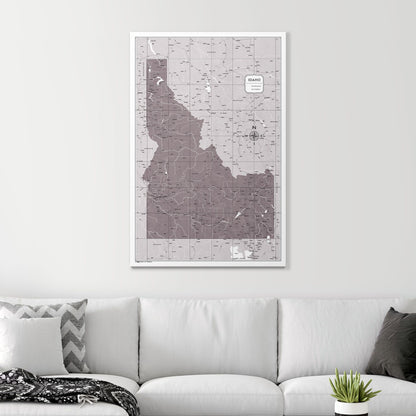 Push Pin Idaho Map (Pin Board) - Dark Brown Color Splash CM Pin Board