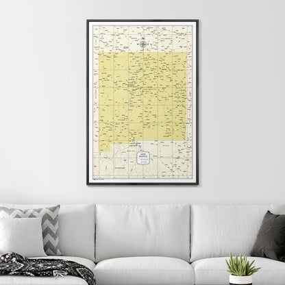 Push Pin New Mexico Map (Pin Board) - Yellow Color Splash CM Pin Board