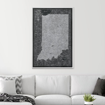 Push Pin Indiana Map (Pin Board) - Modern Slate CM Pin Board