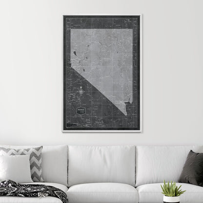 Push Pin Nevada Map (Pin Board) - Modern Slate CM Pin Board