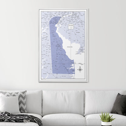 Push Pin Delaware Map (Pin Board) - Purple Color Splash CM Pin Board