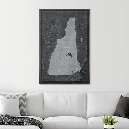 Push Pin New Hampshire Map (Pin Board) - Modern Slate CM Pin Board