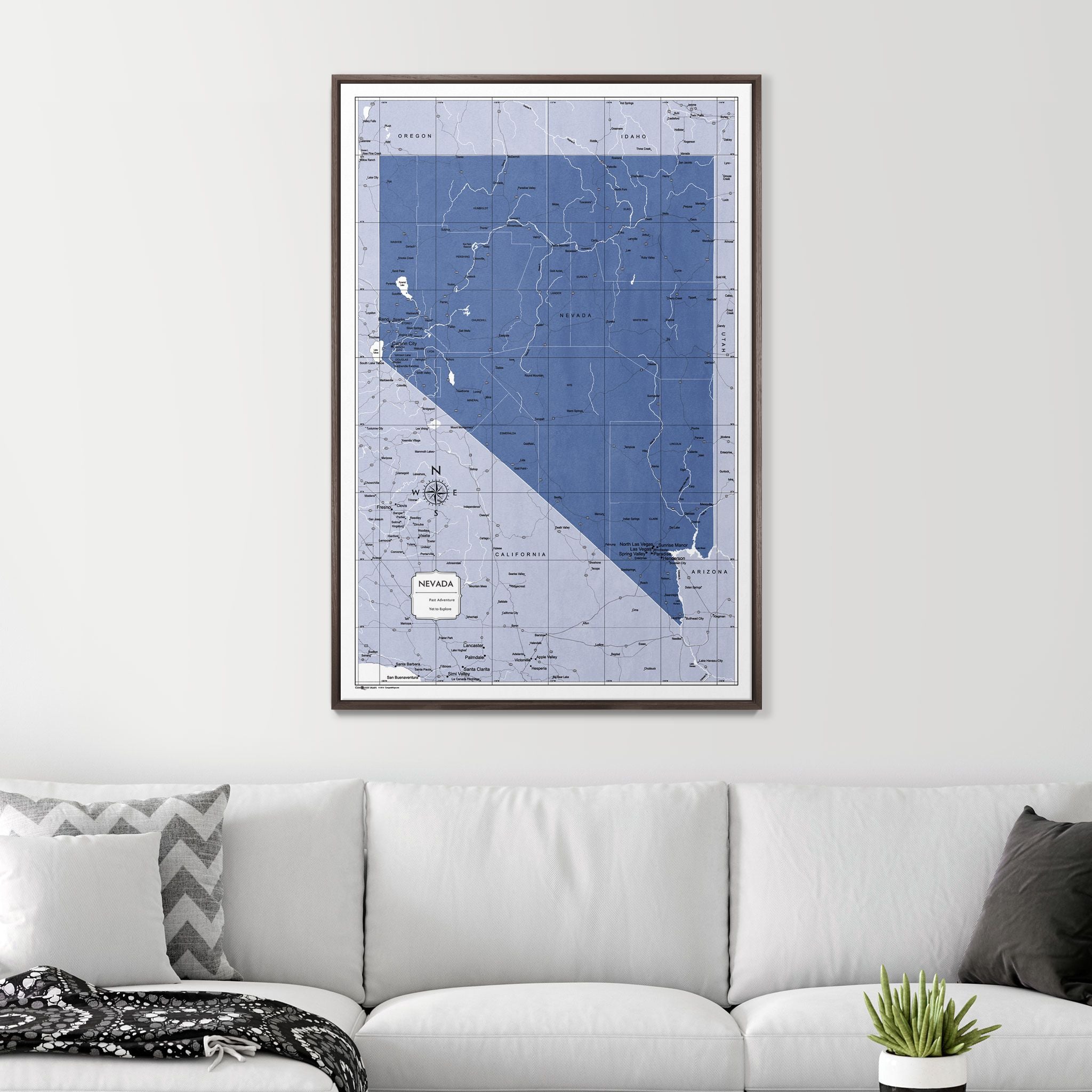 Push Pin Nevada Map (Pin Board) - Navy Color Splash CM Pin Board