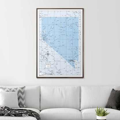 Push Pin Nevada Map (Pin Board) - Light Blue Color Splash CM Pin Board