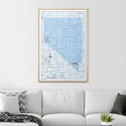 Push Pin Nevada Map (Pin Board) - Light Blue Color Splash CM Pin Board