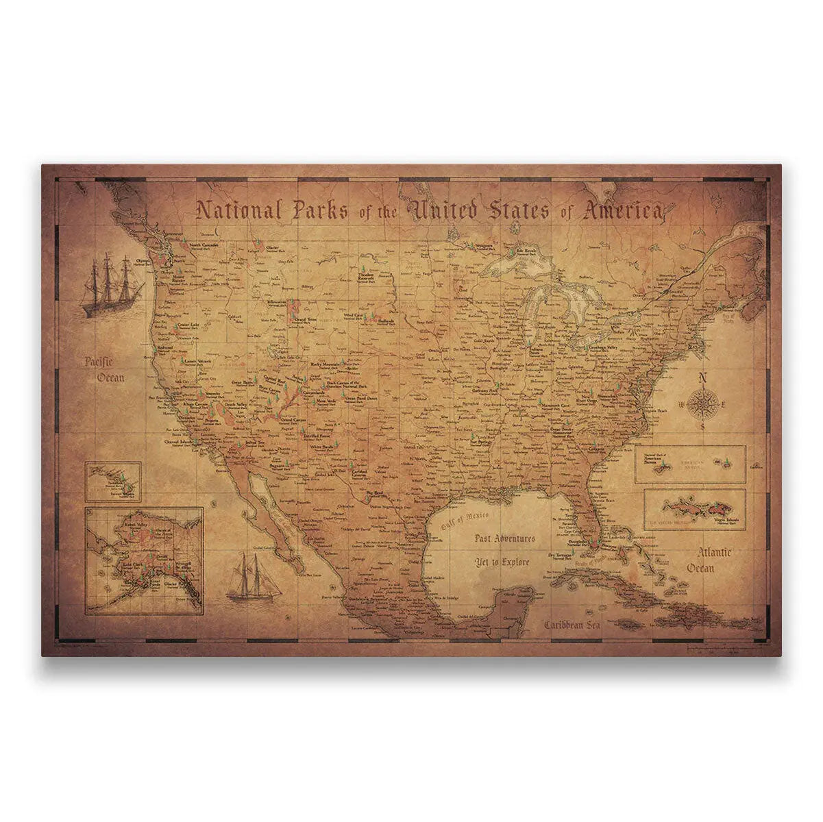 Push Pin National Parks Map (Pin Board) - Golden Aged CM Pin Board