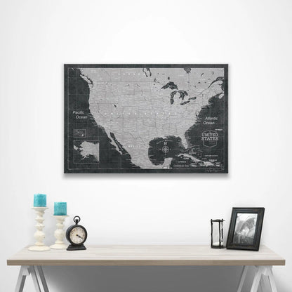 USA Map Poster - Modern Slate CM Poster