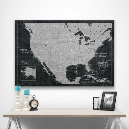 USA Map Poster - Modern Slate CM Poster