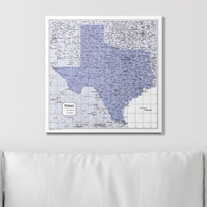 Push Pin Texas Map (Pin Board) - Purple Color Splash CM Pin Board