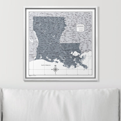 Push Pin Louisiana Map (Pin Board) - Dark Gray Color Splash CM Pin Board