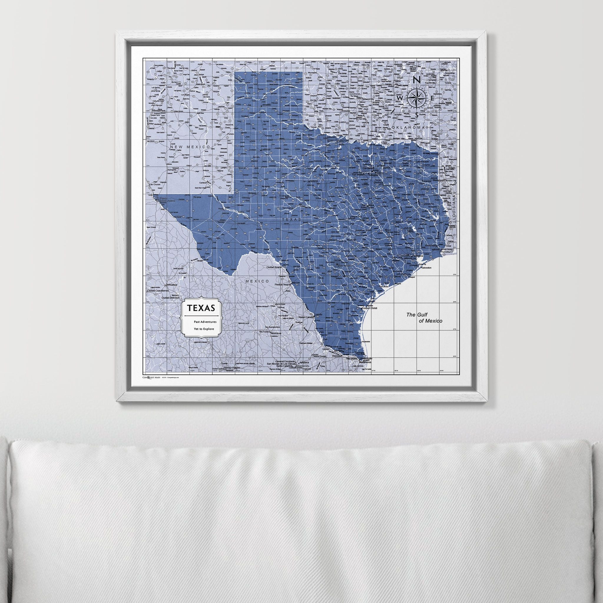 Push Pin Texas Map (Pin Board) - Navy Color Splash CM Pin Board