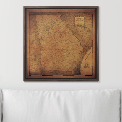 Push Pin Georgia Map (Pin Board) - Rustic Vintage CM Pin Board