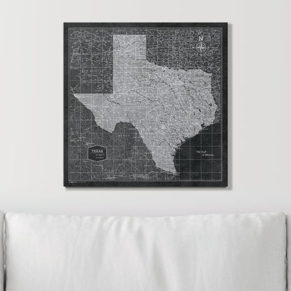 Push Pin Texas Map (Pin Board) - Modern Slate CM Pin Board