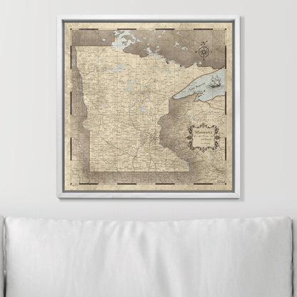 Push Pin Minnesota Map (Pin Board) - Rustic Vintage CM Pin Board