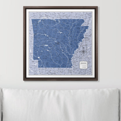 Push Pin Arkansas Map (Pin Board) - Navy Color Splash CM Pin Board