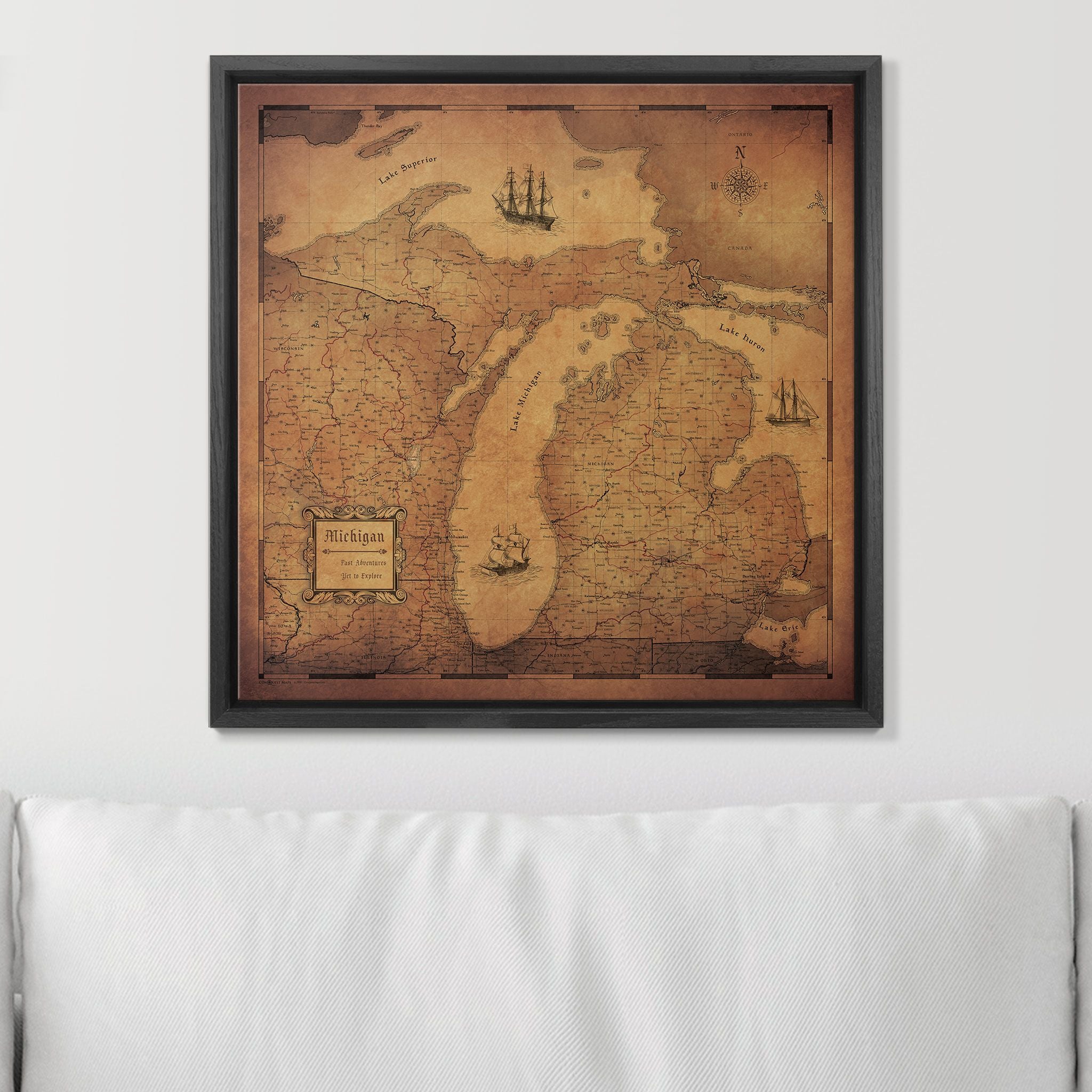 Push Pin Michigan Map (Pin Board) - Golden Aged CM Pin Board