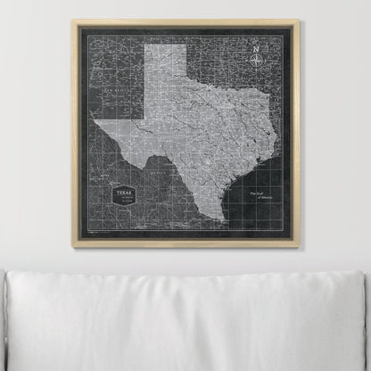 Push Pin Texas Map (Pin Board) - Modern Slate CM Pin Board