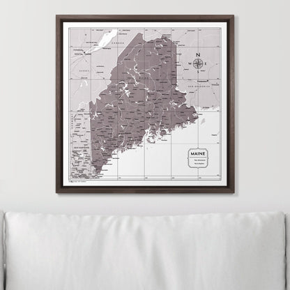 Push Pin Maine Map (Pin Board) - Dark Brown Color Splash CM Pin Board