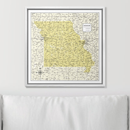 Push Pin Missouri Map (Pin Board) - Yellow Color Splash CM Pin Board