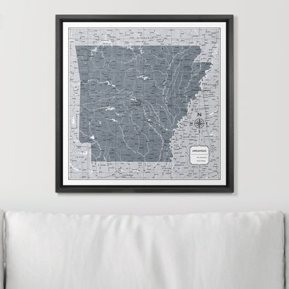 Push Pin Arkansas Map (Pin Board) - Dark Gray Color Splash CM Pin Board