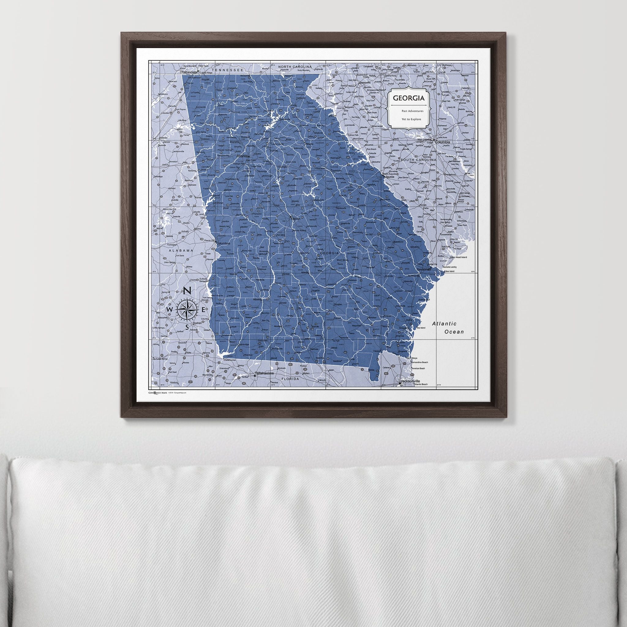 Push Pin Georgia Map (Pin Board) - Navy Color Splash CM Pin Board