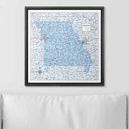 Push Pin Missouri Map (Pin Board) - Light Blue Color Splash CM Pin Board