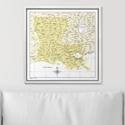 Push Pin Louisiana Map (Pin Board) - Yellow Color Splash CM Pin Board