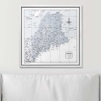 Push Pin Maine Map (Pin Board) - Light Gray Color Splash CM Pin Board