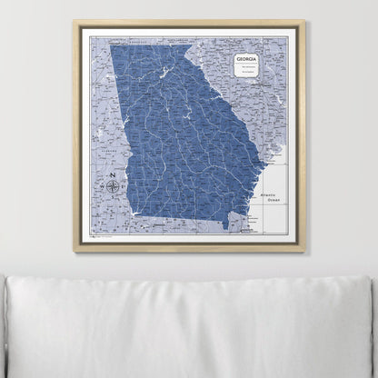 Push Pin Georgia Map (Pin Board) - Navy Color Splash CM Pin Board