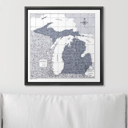 Push Pin Michigan Map (Pin Board) - Dark Gray Color Splash CM Pin Board