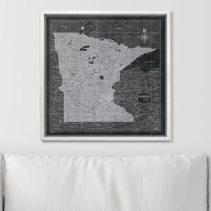 Push Pin Minnesota Map (Pin Board) - Modern Slate CM Pin Board