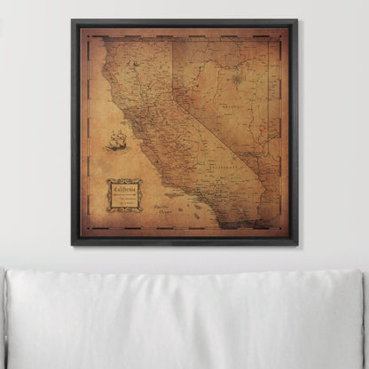 Push Pin California Map (Pin Board) - Golden Aged CM Pin Board