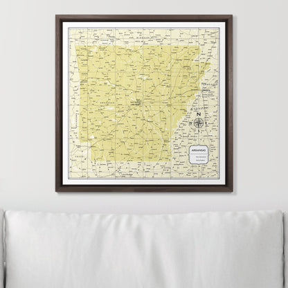 Push Pin Arkansas Map (Pin Board) - Yellow Color Splash CM Pin Board