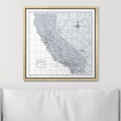 Push Pin California Map (Pin Board) - Light Gray Color Splash CM Pin Board