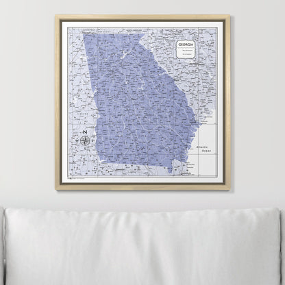 Push Pin Georgia Map (Pin Board) - Purple Color Splash CM Pin Board