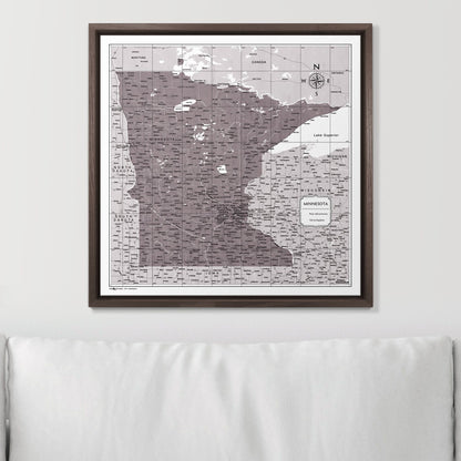 Push Pin Minnesota Map (Pin Board) - Dark Brown Color Splash CM Pin Board