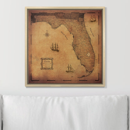 Push Pin Florida Map (Pin Board) - Golden Aged CM Pin Board