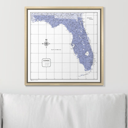 Push Pin Florida Map (Pin Board) - Purple Color Splash CM Pin Board