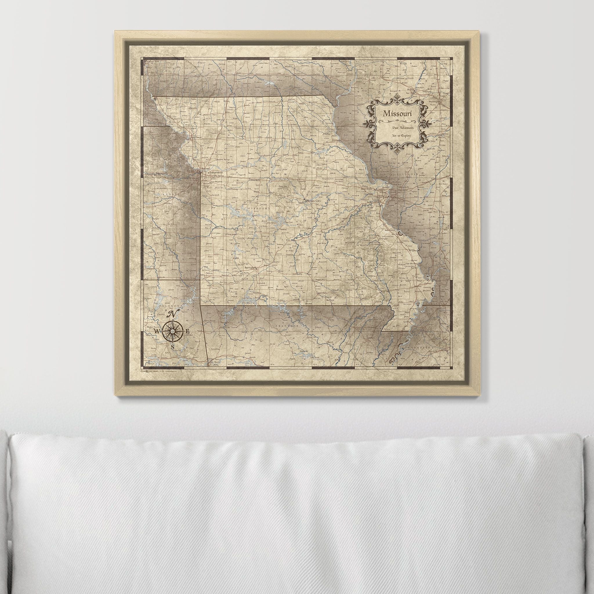 Push Pin Missouri Map (Pin Board) - Rustic Vintage CM Pin Board