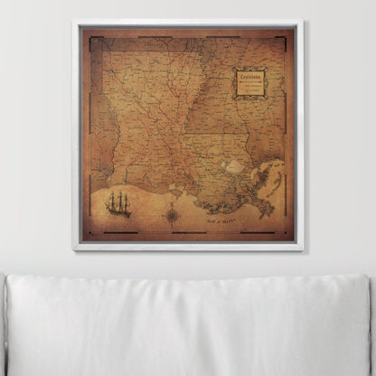 Push Pin Louisiana Map (Pin Board) - Golden Aged CM Pin Board