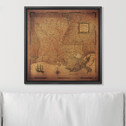 Push Pin Louisiana Map (Pin Board) - Golden Aged CM Pin Board